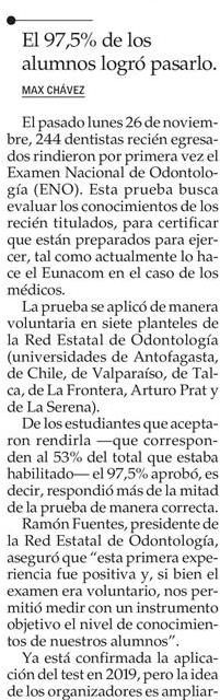 Alta aprobación registró el primer Examen Nacional de Odontología