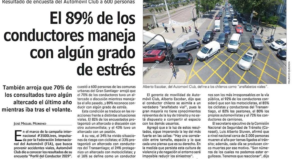 LUN: El 89% de los conductores maneja con algún grado de estrés